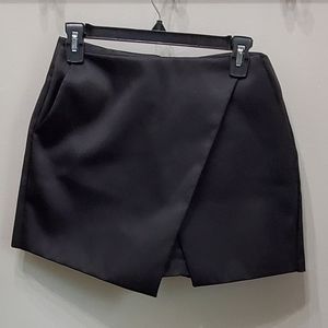 TOPSHOP SHINY BLACK SKORT MINI SKIRT WITH POCKETS